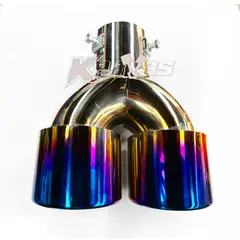 GENERICO - Cola De Escape Salida DOBLE IONIZADA Acero Inox Auto Karvas