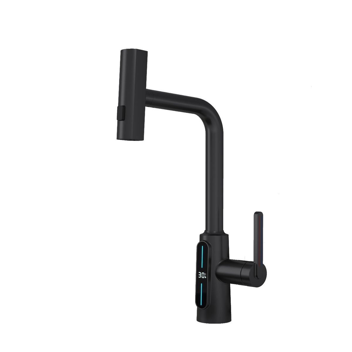 SHOOT - Llave monomando extensible Black ShootHome visor digital