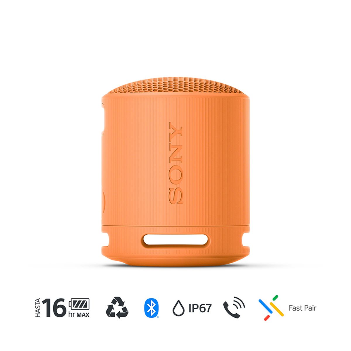 SONY - Parlante inalámbrico portátil XB100 Naranjo