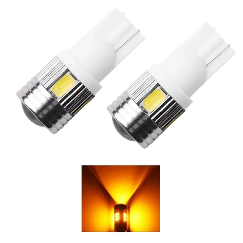 GENERICO - X2 Ampolletas Led T10 NARANJO ÁMBAR Cola De Pescado Karvas