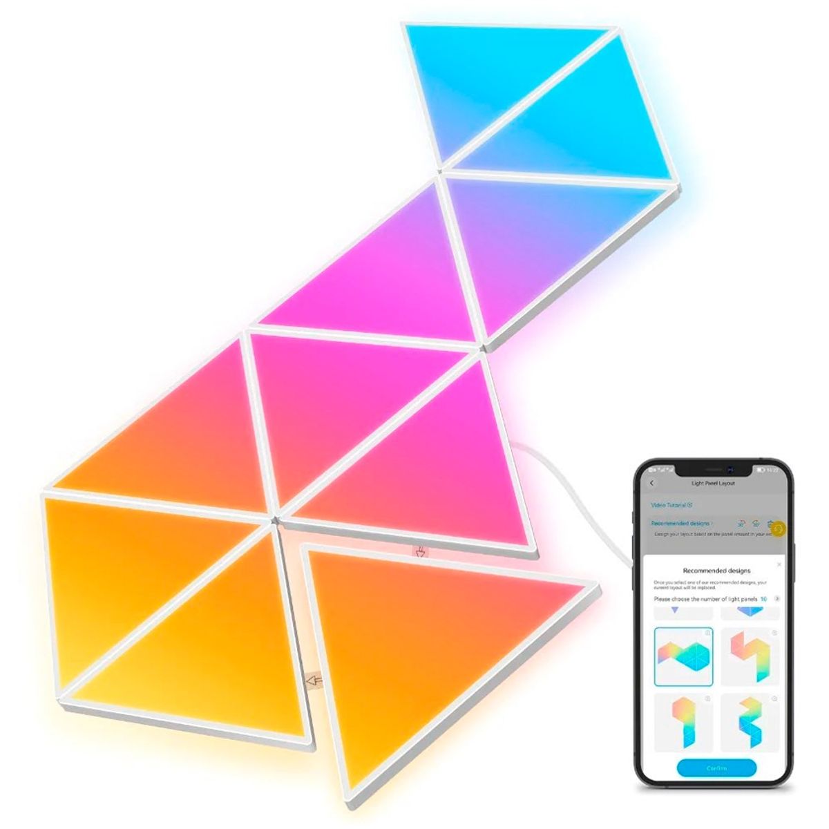 GOVEE - 10 Paneles de luz triangulares Glide - Govee