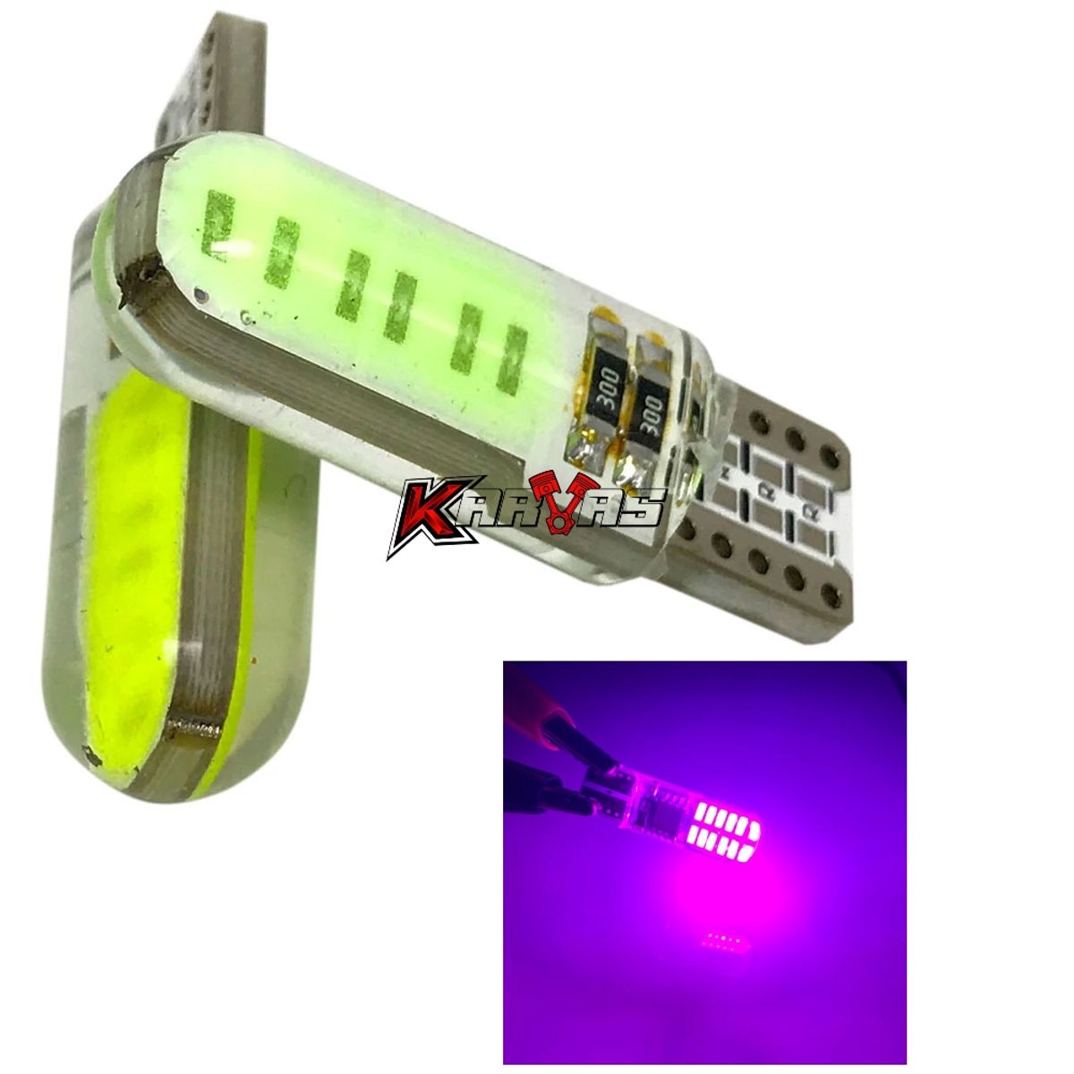 GENERICO - X2 Ampolletas Led T10 LILA PURPURA Cola De Pescado Karvas