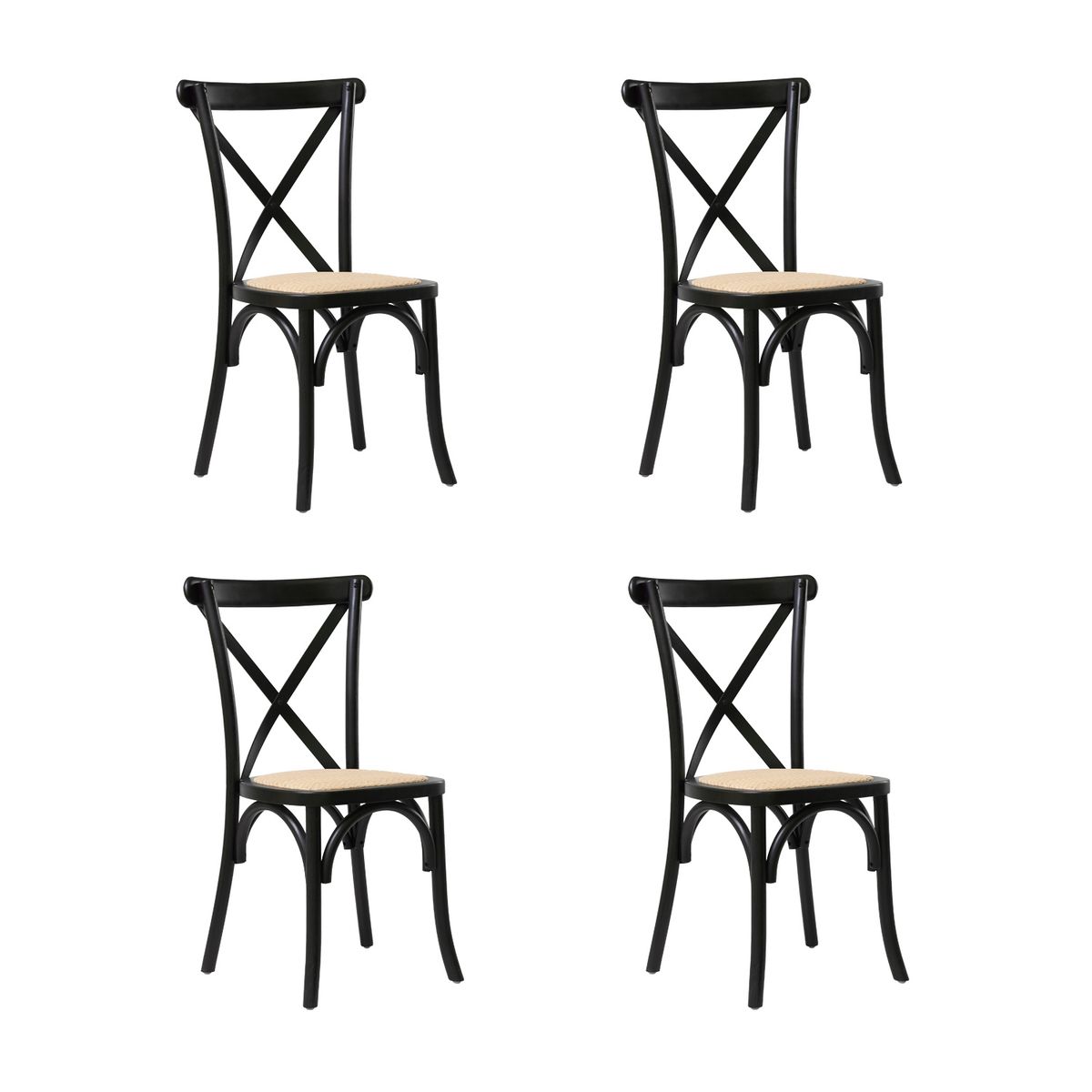 BOKAN - Pack 4 Sillas Toscana Ratán Black