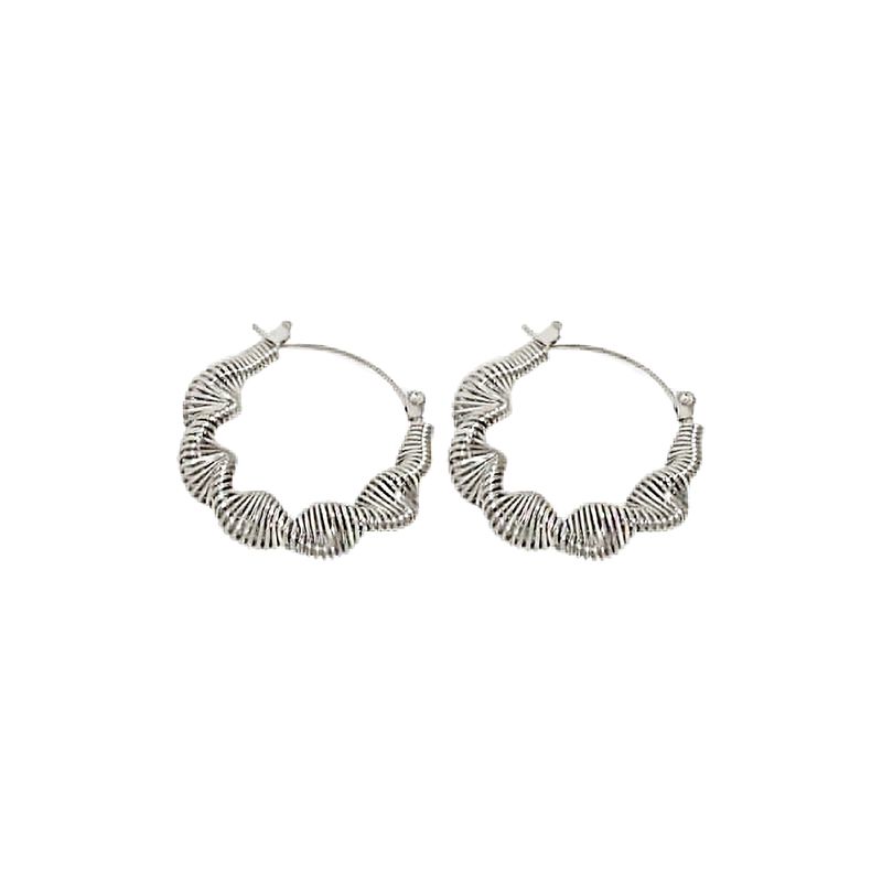 GENERICO - Argollas Enroscada Silver - Azul Zafira