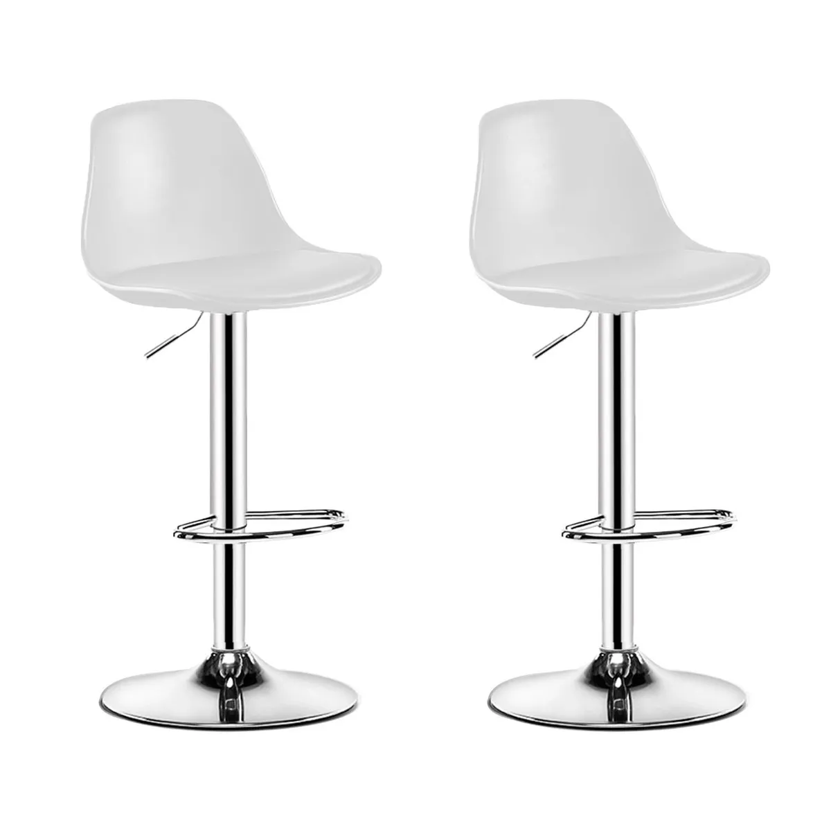 GLOBAL LATIN GROUP - Pack 2 Silla Piso bar Eame de Altura Regulable con Respaldo - Blanco
