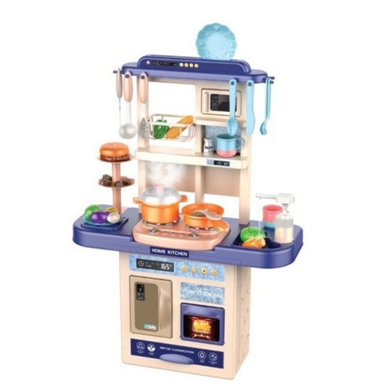 GENERICO - Cocina De Juguete Con Vapor  Accesorios Estilo Moderno Azul