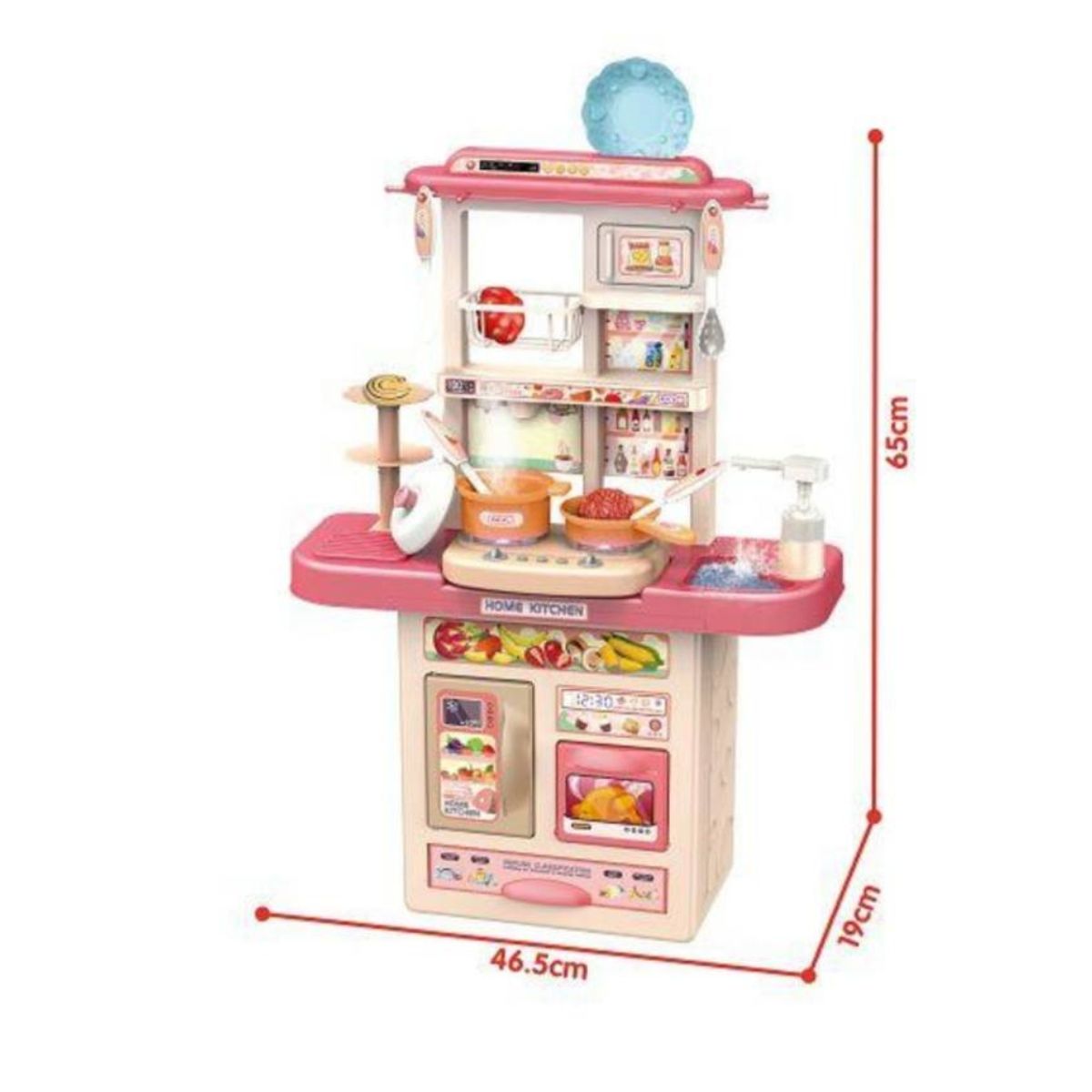 GENERICO - Cocina De Juguete Con Vapor Accesorios Estilo Moderno Rosa