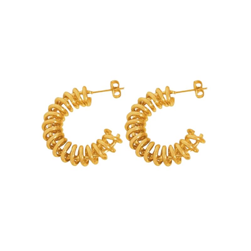 GENERICO - Argollas Espiral Gold - Azul Zafira