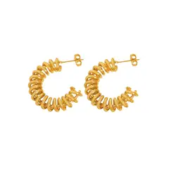 GENERICO - Argollas Espiral Gold - Azul Zafira