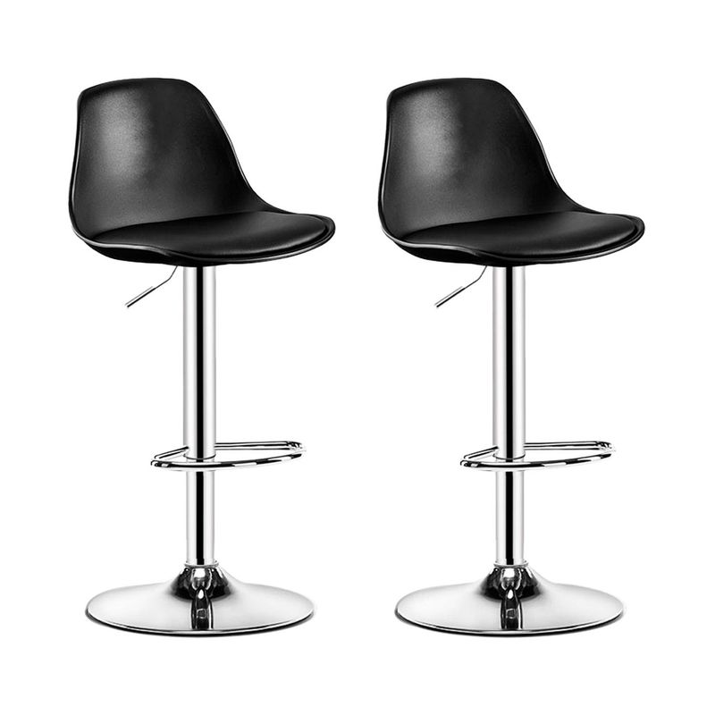GLOBAL LATIN GROUP - Pack 2 Silla Piso bar Eame de Altura Regulable con Respaldo - Negro