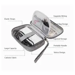 GENERICO - BOLSO ORGANIZADOR DE VIAJE PARA CABLES ACCESORIOS DIGITALES GRIS