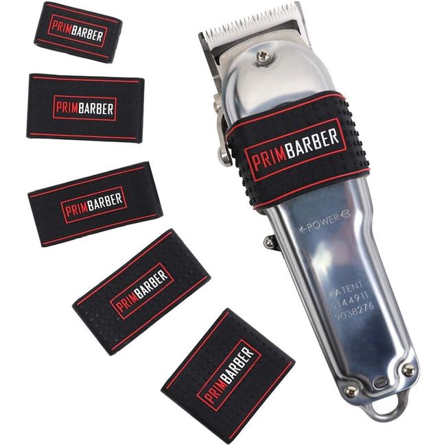 GENERICO - SET 5 GOMAS ANTIDESLIZANTE DE MAQUINAPRIMBARBER NEGRO/ROJO