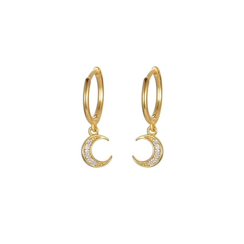 GENERICO - Argollas Lunitas Gold - Azul Zafira