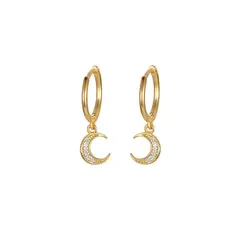 GENERICO - Argollas Lunitas Gold - Azul Zafira