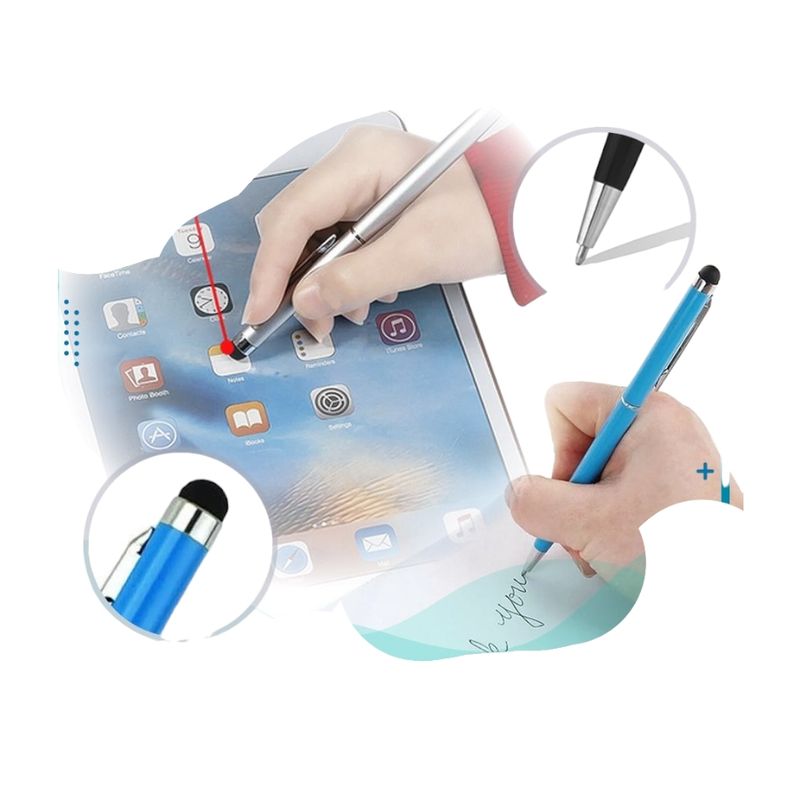 GENERICO - Lapiz Tactil Doble Punta Para Telefonos Tablets 2en1