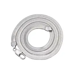 ELBAULDEJUMA - Colgante Cadena Tejido Serpiente Plateado Hipoalergenico