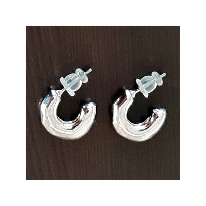 GENERICO - Aros Mini Argollas Lisos  Color Plateado