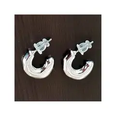GENERICO - Aros Mini Argollas Lisos Color Plateado