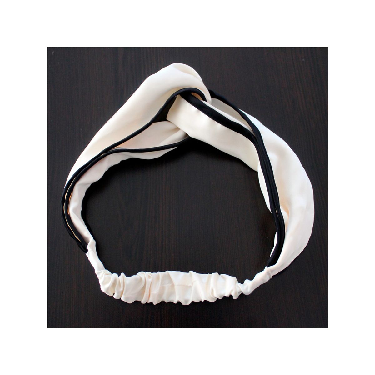 GENERICO - Cintillo Elastico Para Cabello Modelo Liso Ivory