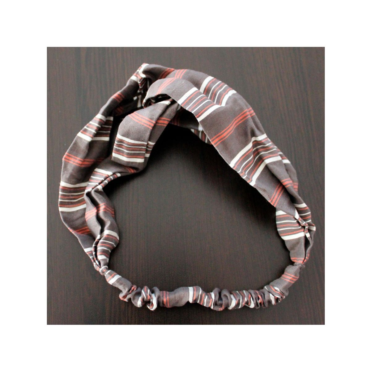 GENERICO - Cintillo Elastico Para Cabello Rayas Color Marron