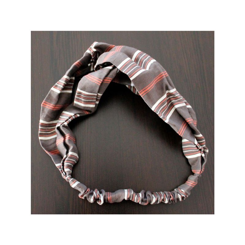 GENERICO - Cintillo Elastico Para Cabello Rayas Color Marron