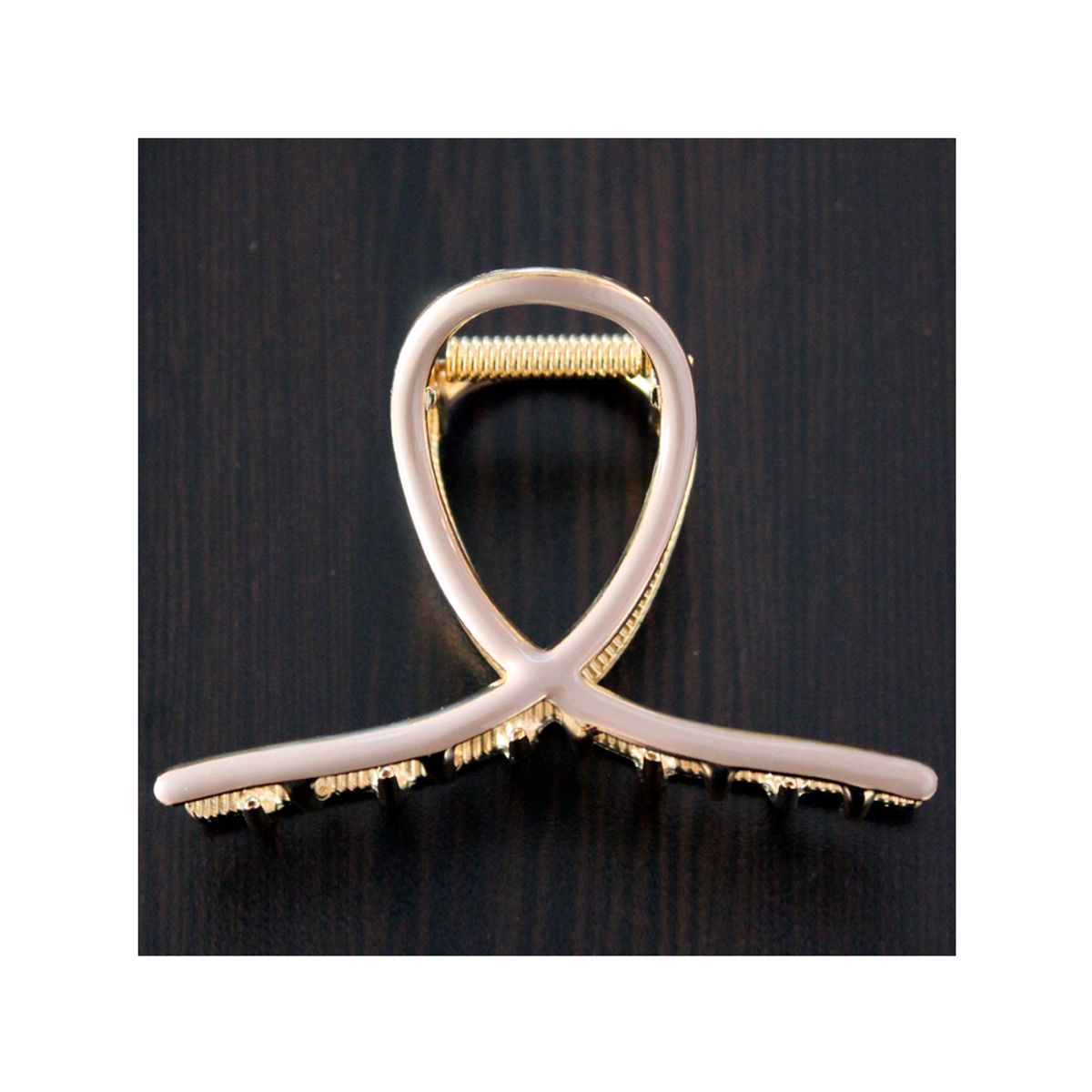 GENERICO - Traba Metálica Garra Grande Para Cabello Resina Beige Nude