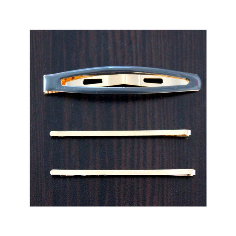 GENERICO - Set Clip Y Horquillas Metálicas Para Cabello  Gris Oscuro