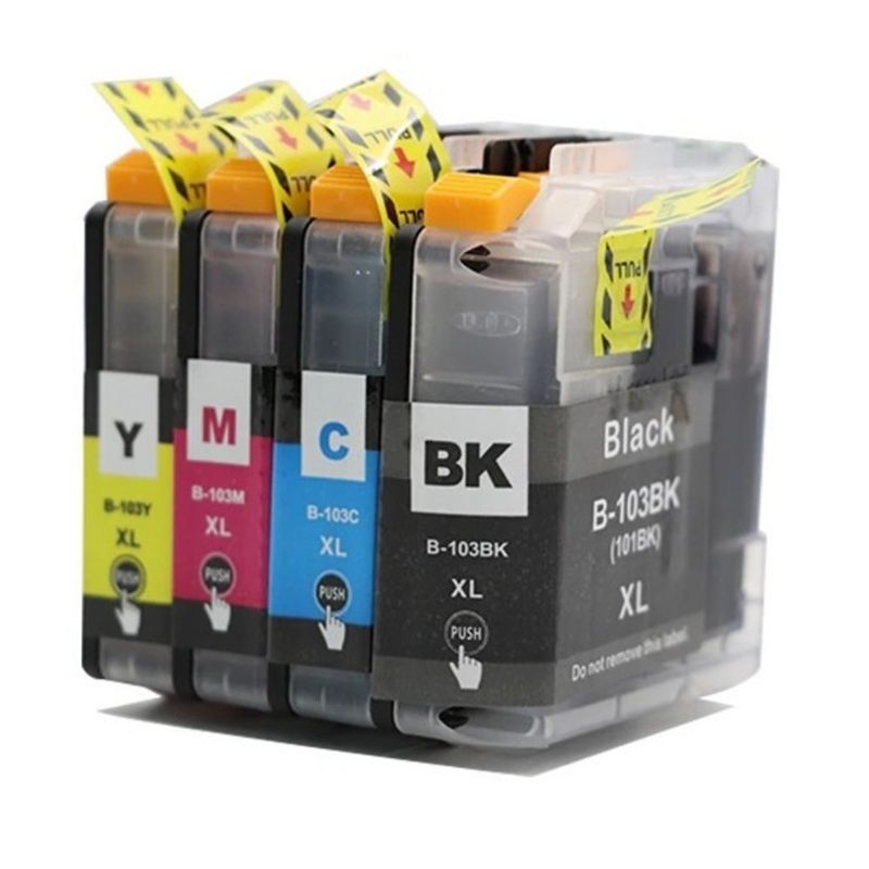 GENERICO - Pack 4 Cartuchos De Tinta Alternativo Lc103 Brother MFC J650DW