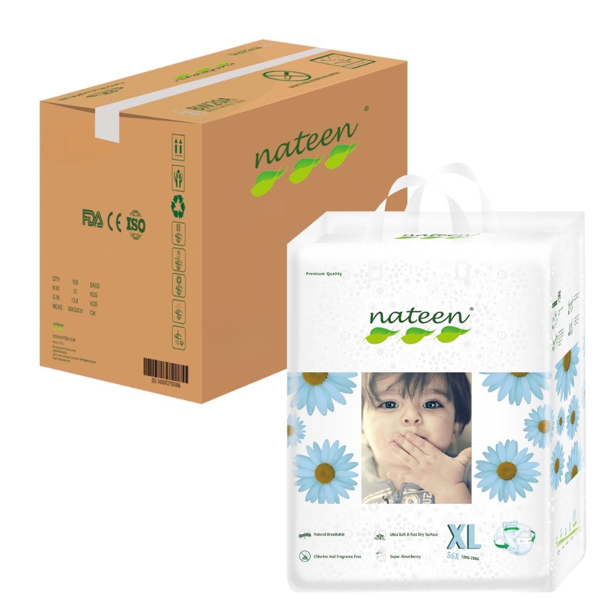 NATEEN - Pañal Ecológico Nateen XL - 112 unidades