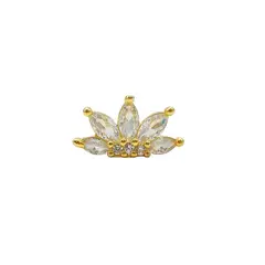 ELBAULDEJUMA - Aros Corona Piercing Helix Flat Plata 925 Chapada En Oro 18k