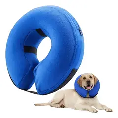 GENERICO - Collar Isabelino Inflable Perros Gato Collar Xl Mascota Azul