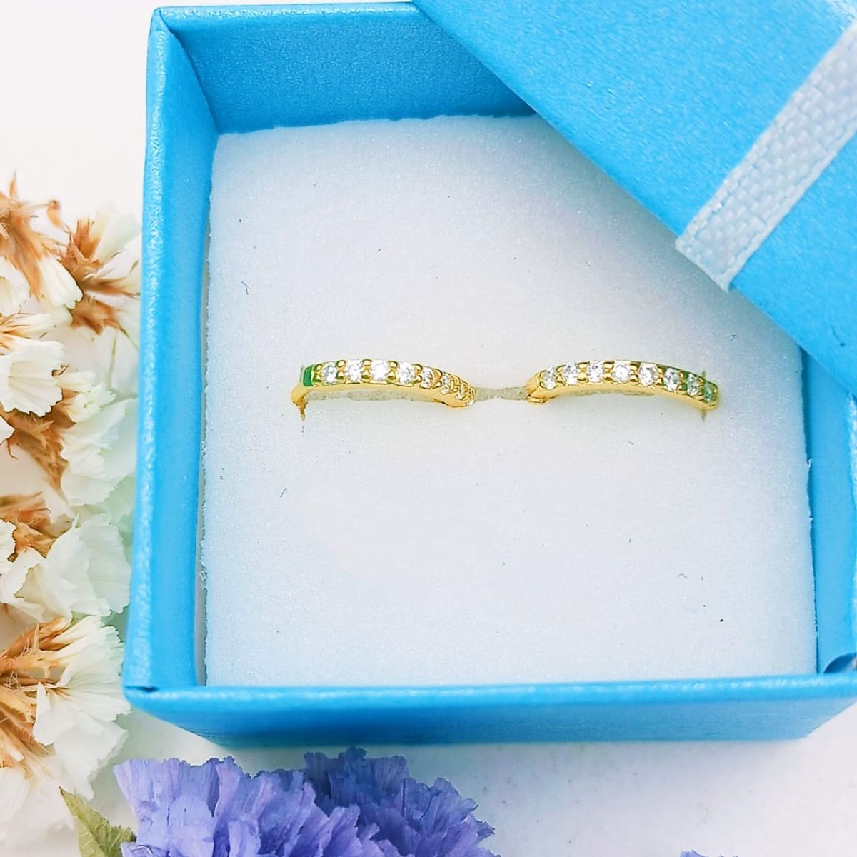 ELBAULDEJUMA - Argollas Pave 6mm Piercing Básico Plata Chapada Oro 18kl