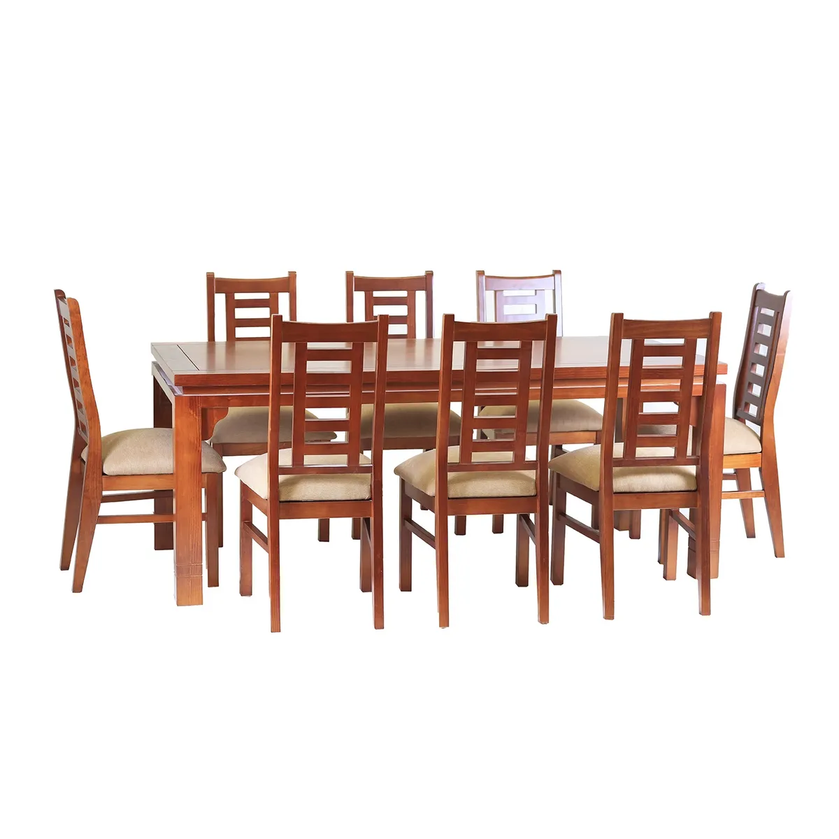 MUEBLES AMERICA - Comedor Nacional Leyda 8 sillas Color Raulí Tapiz Canela