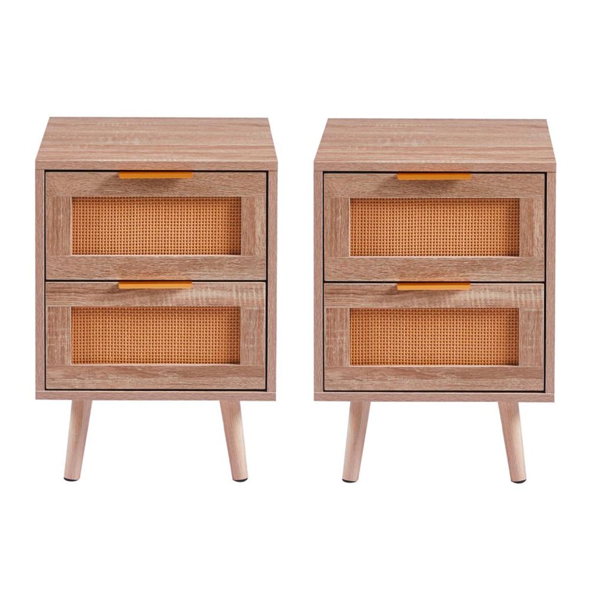 KLIK - Pack de 2 Veladores Eames Mesh Doble Madera Oscura Walnut