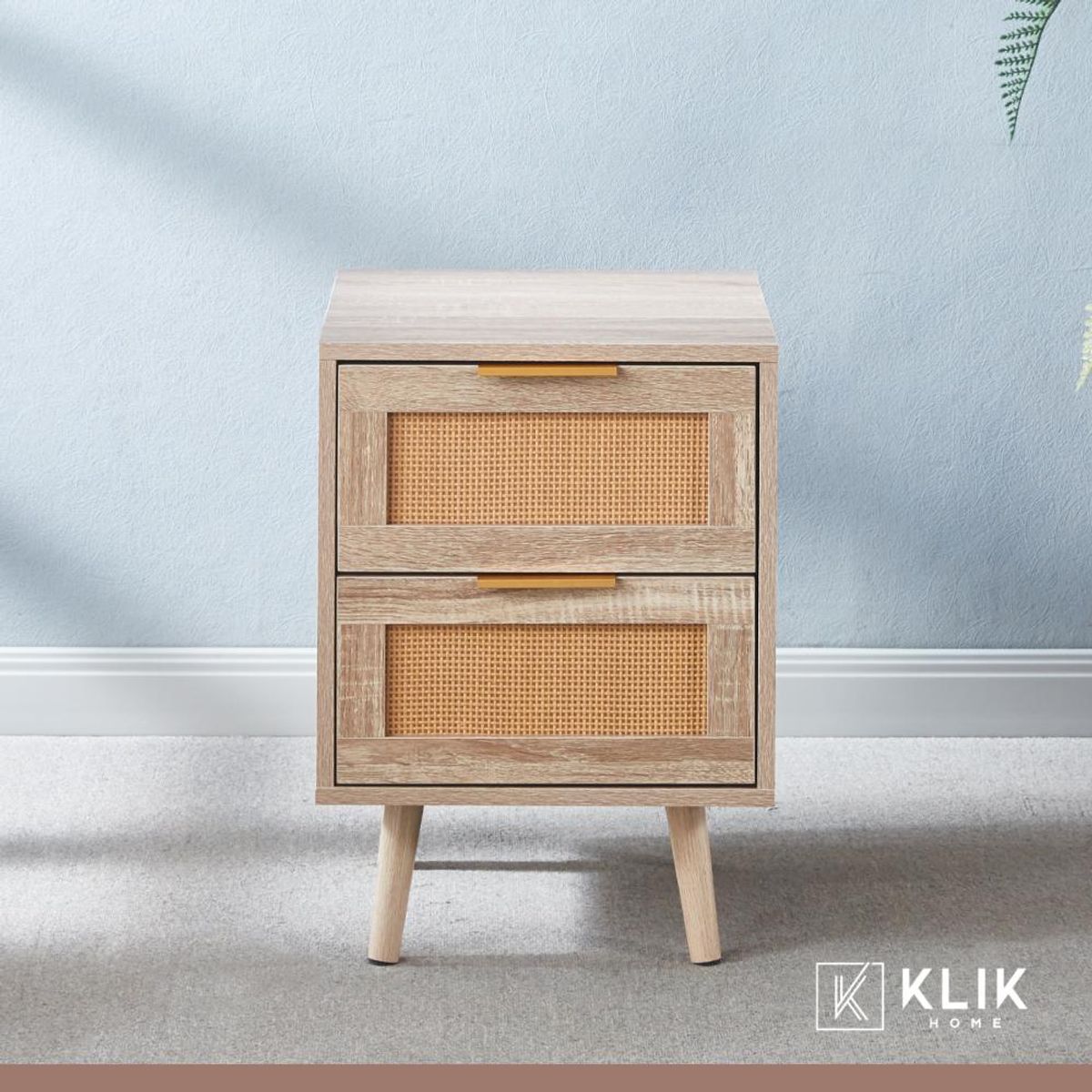 KLIK - Pack de 2 Veladores Eames Mesh Doble Madera Oscura Walnut