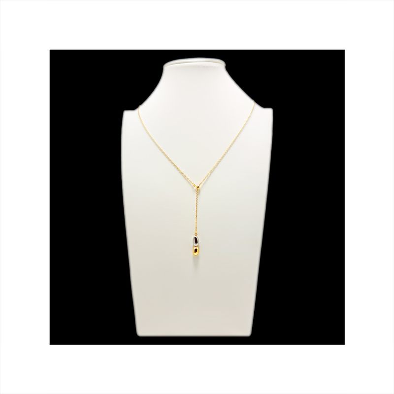 GENERICO - Colgante Largo Gota Plateado-Dorado Graduable  Color Dorado