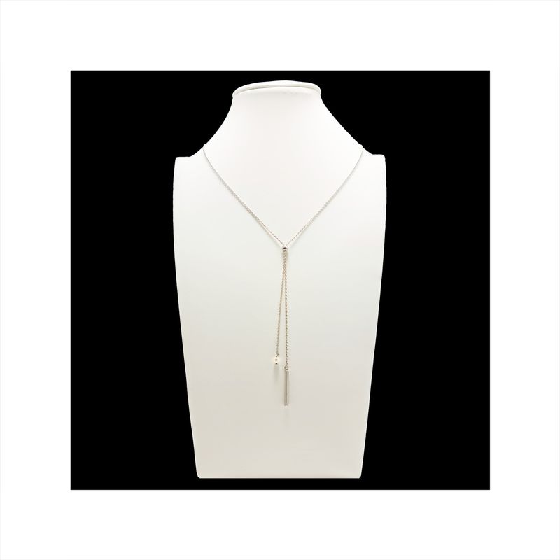 GENERICO - Colgante Largo Eslabon Liso Graduable  Color Plateado