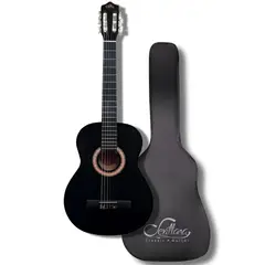 SEVILLANA - Guitarra Clásica 39” Negro con Alma + Funda 8448 - Negro