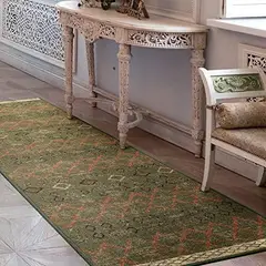 MROTTO - ALFODIA Alfombra de Pasillo Verde 60 x 305 cm Antideslizante Con Goma