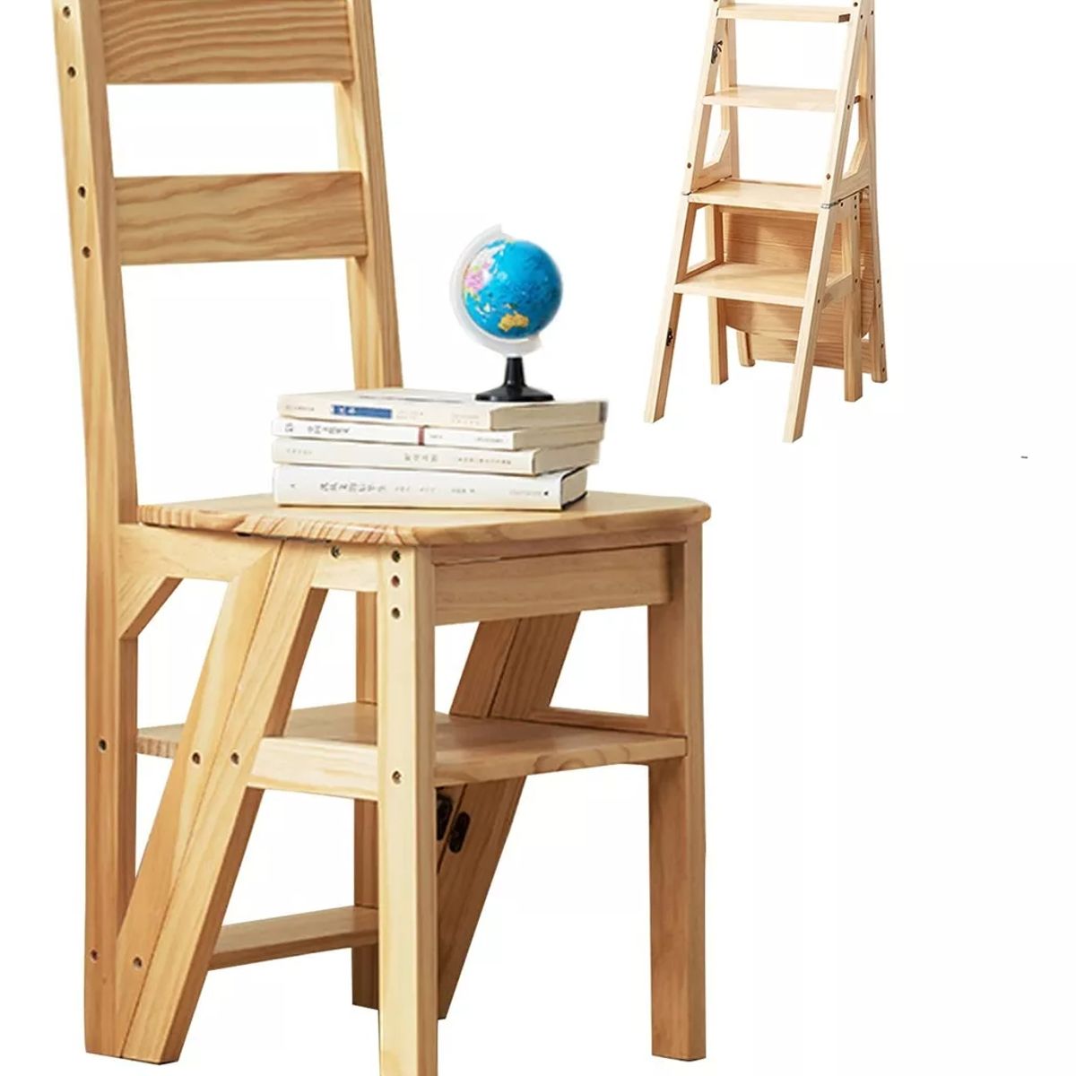 HALMAN - Multifuncional Escalera De 4 Peldaños/silla De Comedor