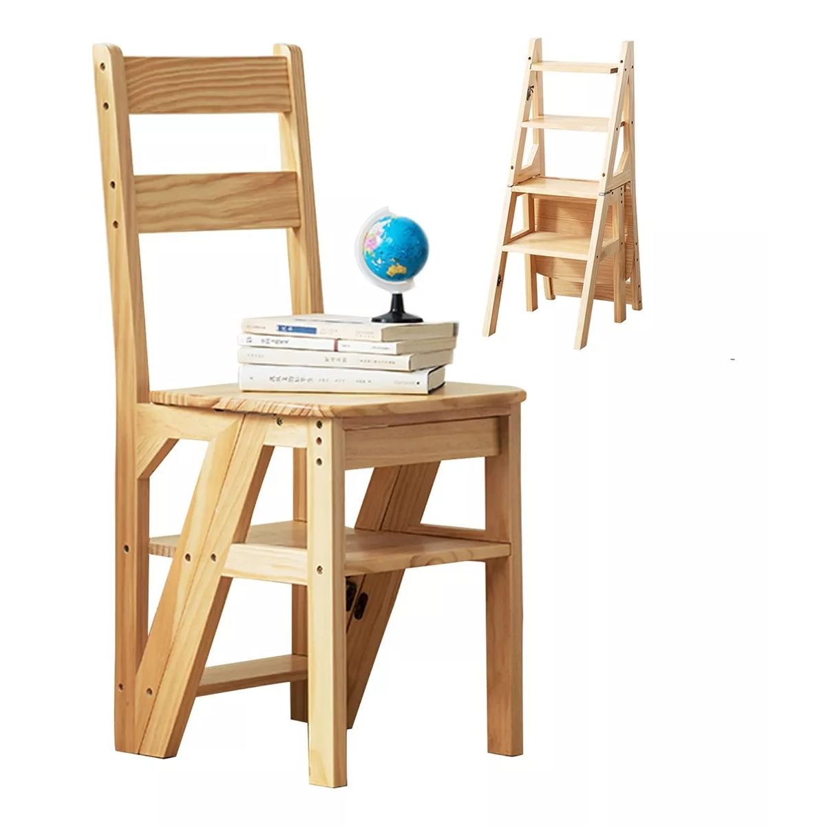 HALMAN - Multifuncional Escalera De 4 Peldaños/silla De Comedor