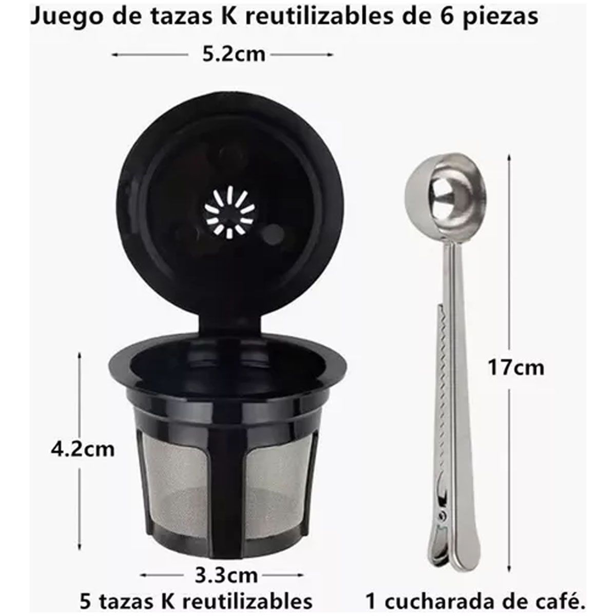 EDWINAYY - Pack 5 Capsulas Cafe Reutilizables Para Cafetera-negro
