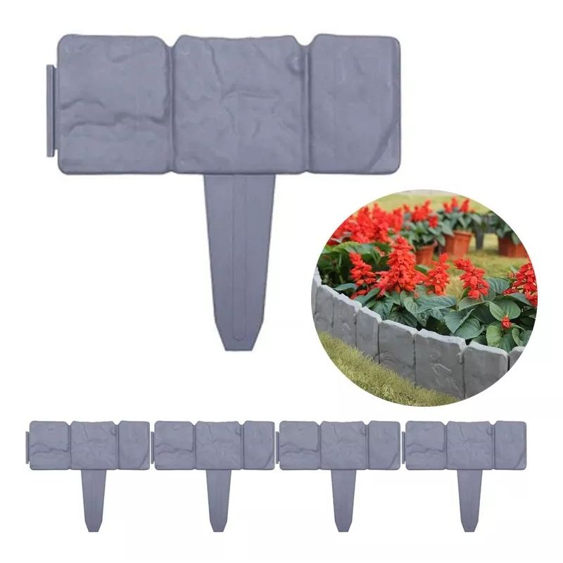 KUANGYE - Vallas Jardín Estacas Borde Diseño Piedras Adoquin X 5