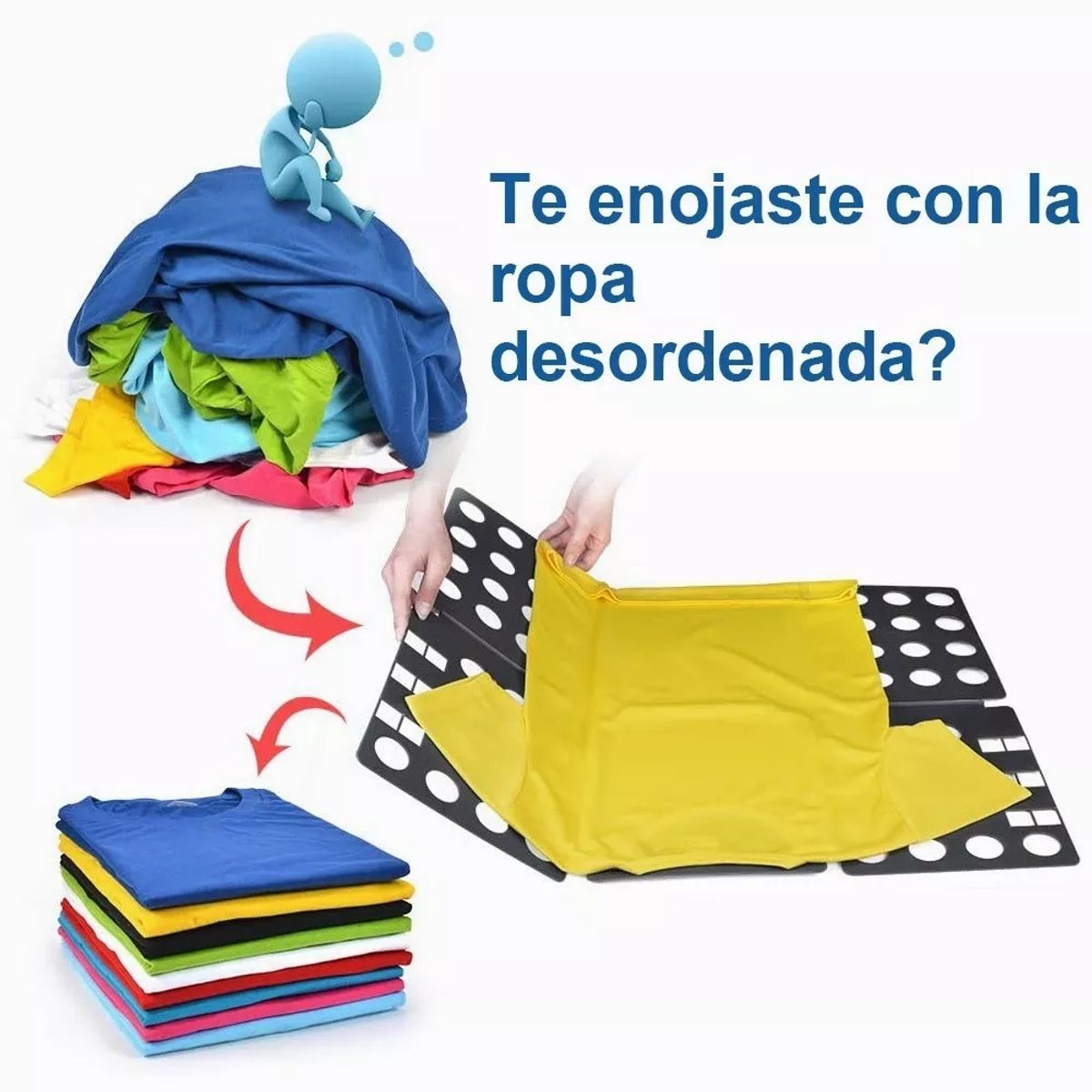 KUANGYE - Accesorio Plegable Para Doblar Playeras Pantalones Toallas