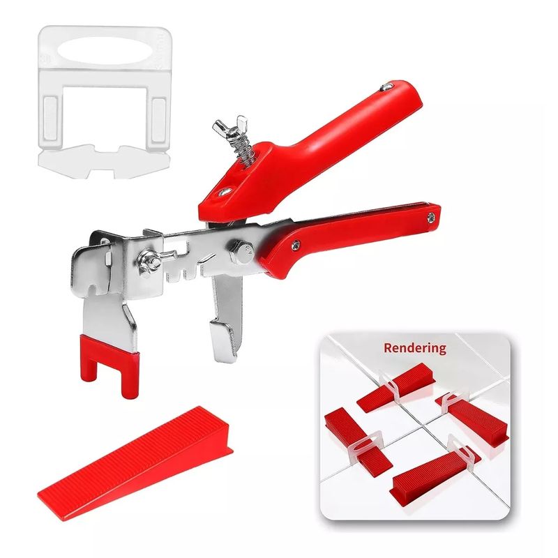 KUANGYE - Kit Nivelador Cerámicos Piso 100 Cuñas + 300 Clips + Alicate