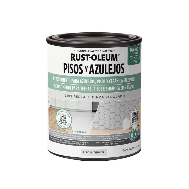 RUST OLEUM - Pisos y Azulejos Color Base Gris Perla 946 mL