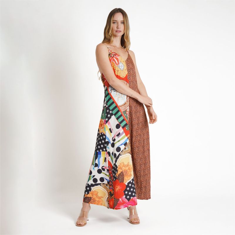 GUINDA - Vestido  Estampado Mid Namse Guinda