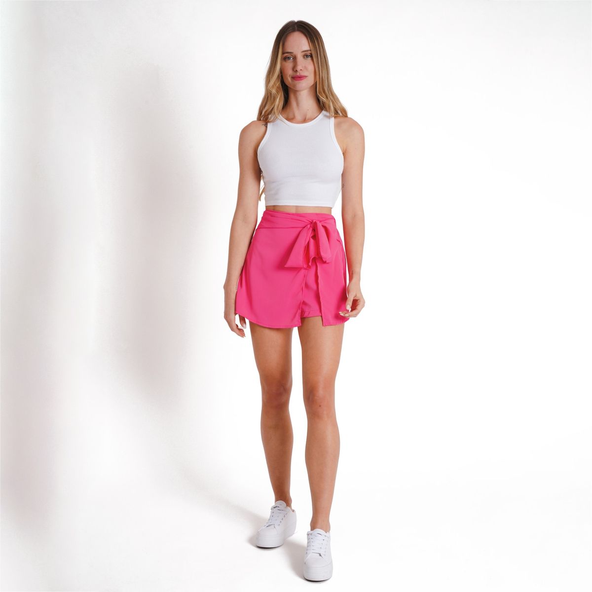 GUINDA - Short con lazo Ganly Guinda