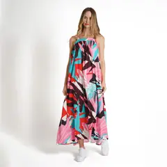 GUINDA - Vestido con Hojas Long