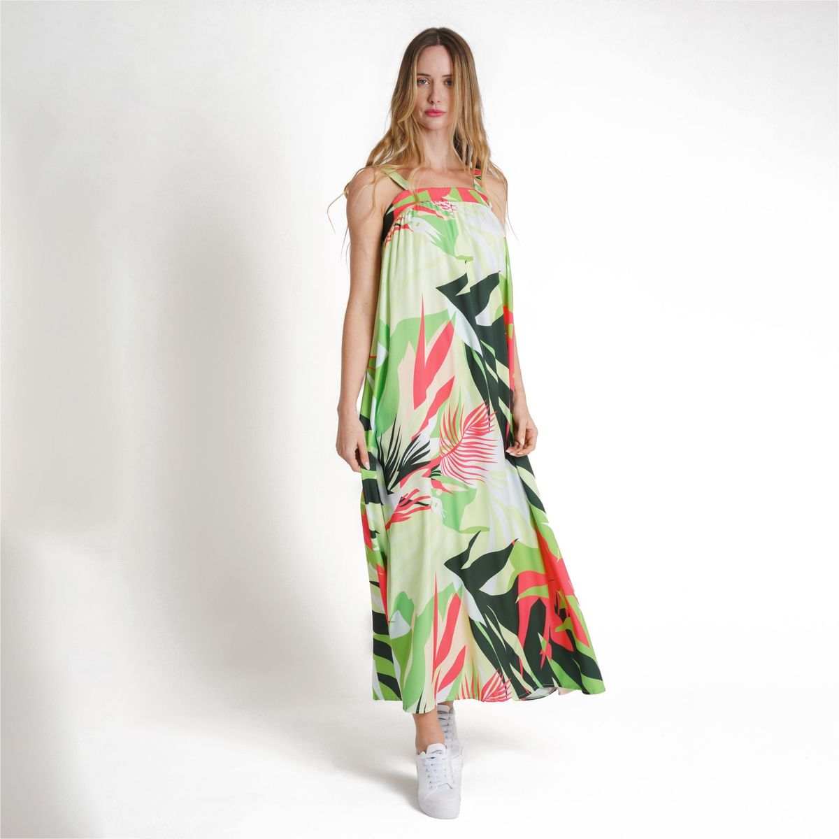 GUINDA - Vestido con Hojas Long Guinda